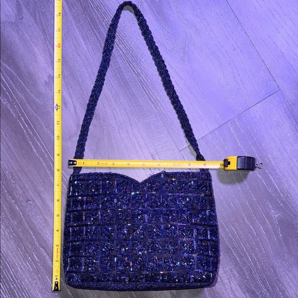 Elegant royal blue Beaded Clutch - Picture 7 of 7